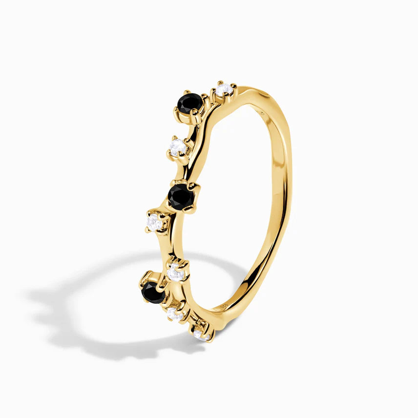 Black Obsidian Flow Ring & Black Onyx Stardust Band（副本）（副本）