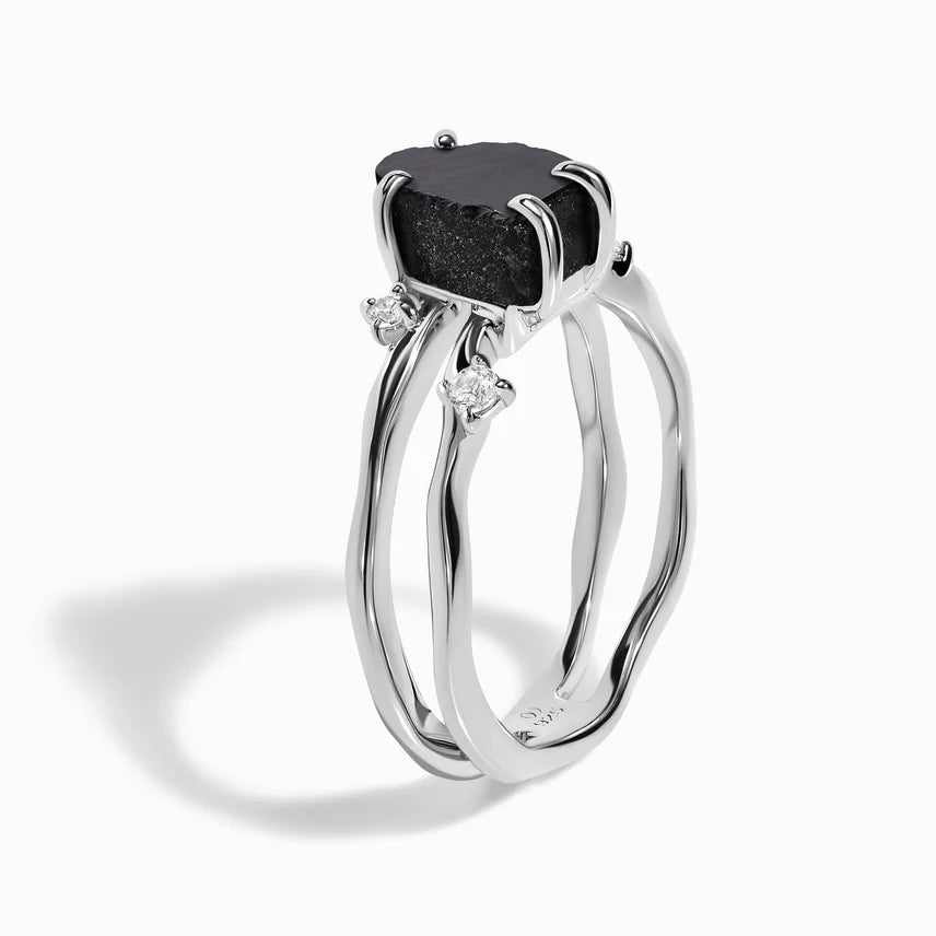 Black Obsidian Flow Ring & Black Onyx Stardust Band（副本）
